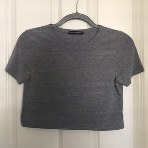 Heather Gray Brandy Melville Cropped Tee
